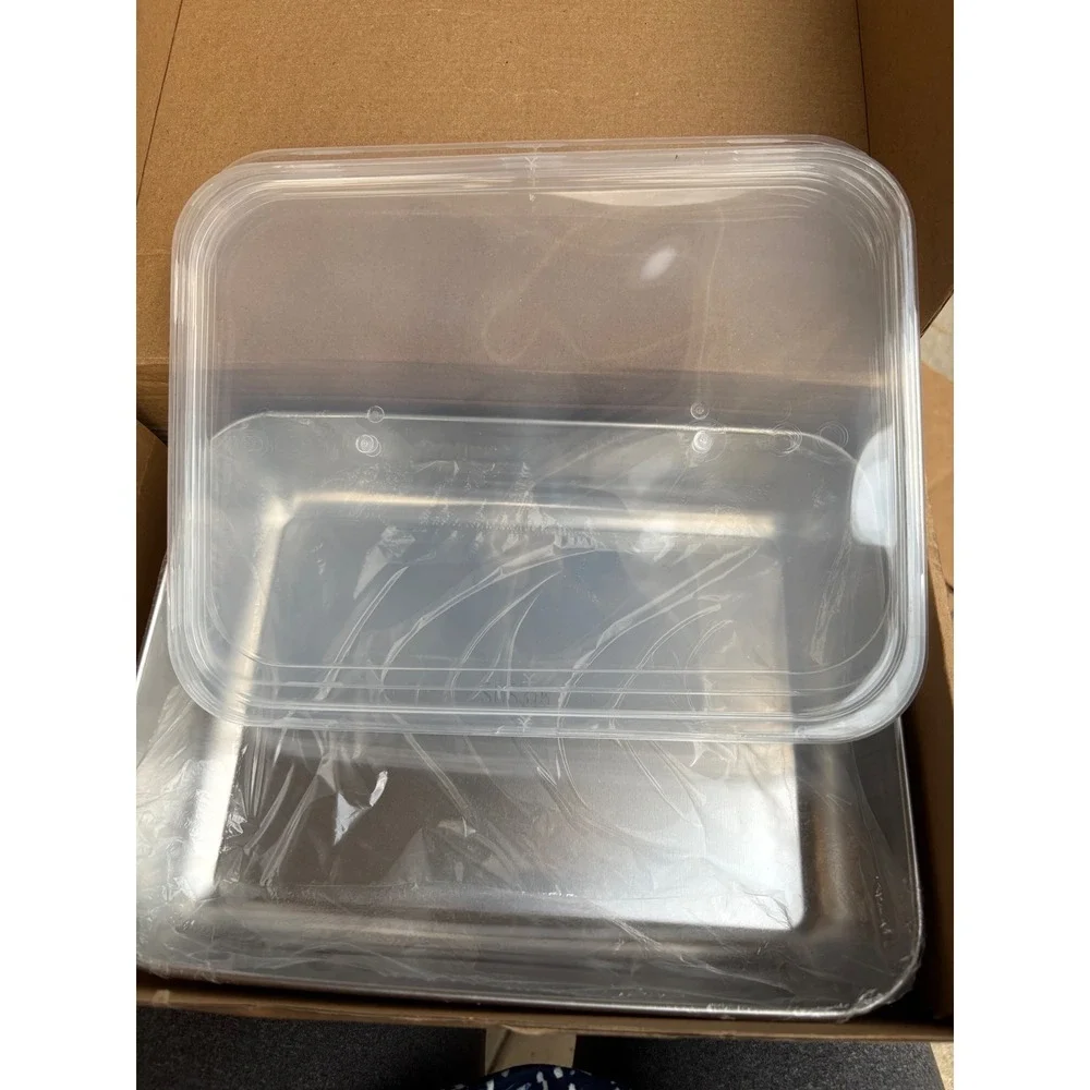 SUS304 Stainless Steel Food Storage Containers with Lids Rectangular Set of 5